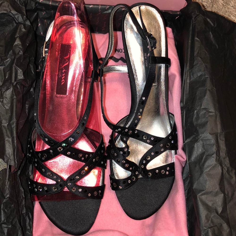 Black strapy heels